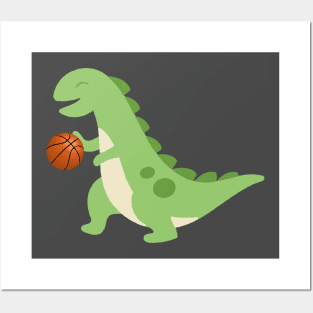 Basketball dinosaur Posters and Art